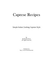 book Caprese Recipes: Simple Italian Cooking Caprese Style