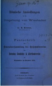 book Römische Ansiedlungen in der Umgebung von Wiesbaden