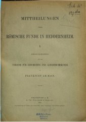 book Mitteilungen über römische Funde in Heddernheim