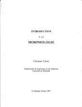 book Introduction à la morphologie