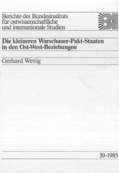 book Die kleineren Warschauer-Pakt-Staaten in den Ost-West-Beziehungen