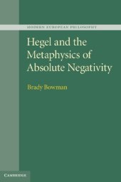 book Hegel and the Metaphysics of Absolute Negativity