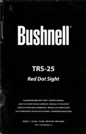 book Bushnell TRS-25 Red Dot Sight User Manual