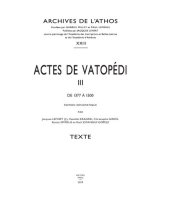 book Actes De Vatopedi III: De 1377 a 1500