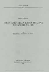 book Incipitario della lirica italiana dei secoli XV-XX