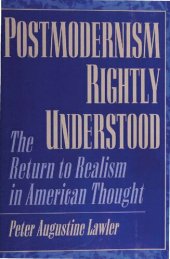 book Postmodernism Rightly Understood - Return to Realism in American Thought