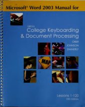 book Gregg College Keyboarding & Document Processing Word 2003 Manual