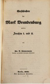 book Geschichte der Mark Brandenburg unter Joachim I. und II.