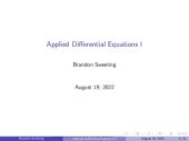 book Applied Differential Equations Lecture Notes