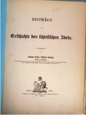 book Beiträge zur Geschichte des schlesischen Adels