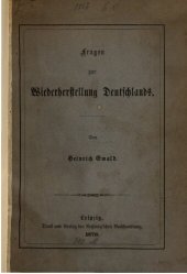 book Fragen zur Wiederherstellung Deutschlands