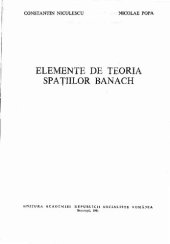 book Elemente de teoria spațiilor Banach