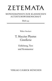 book T. Maccius Plautus. Cistellaria: Einleitung, Text und Kommentar