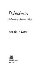 book Shinohata: A Portrait of a Japanese Village