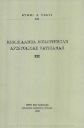 book Miscellanea Bibliothecae Apostolicae Vaticanae