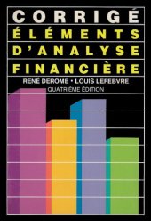 book Éléments d'analyse financière : corrigé