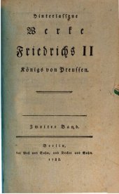 book Hinterlassene Werke Friedrichs II., Königs von Preußen