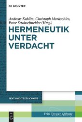 book Hermeneutik unter Verdacht