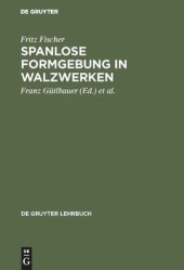 book Spanlose Formgebung in Walzwerken