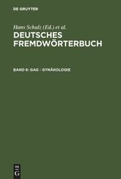 book Deutsches Fremdwörterbuch: Band 6 Gag - Gynäkologie