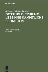 book Gotthold Ephraim Lessings Sämmtliche Schriften: Band 15