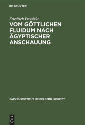 book Vom göttlichen Fluidum nach ägyptischer Anschauung