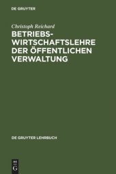 book Betriebswirtschaftslehre der öffentlichen Verwaltung