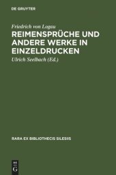 book Reimensprüche und andere Werke in Einzeldrucken