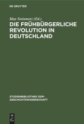 book Die frühbürgerliche Revolution in Deutschland