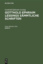 book Gotthold Ephraim Lessings Sämmtliche Schriften: Band 5