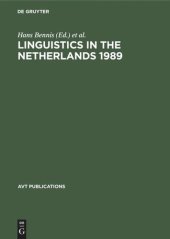 book Linguistics in the Netherlands 1989