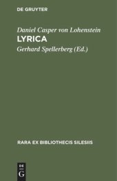 book Lyrica: Die Sammlung "Blumen" (1680) und "Erleuchteter Hoffmann" (1685) nebst einem Anhang: Gelegenheitsgedichte in separater Überlieferung