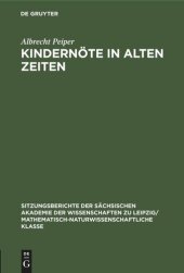 book Kindernöte in Alten Zeiten