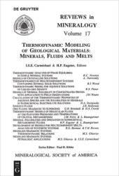 book Thermodynamic Modeling of Geologic Materials: Minerals, Fluids, and Melts
