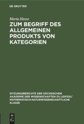 book Zum Begriff des allgemeinen Produkts von Kategorien