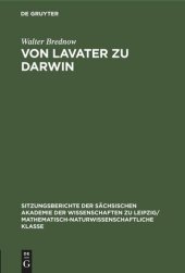 book Von Lavater zu Darwin