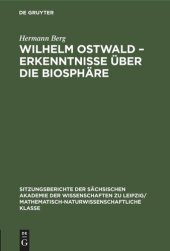 book Wilhelm Ostwald – Erkenntnisse über die Biosphäre