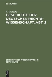 book Geschichte der deutschen Rechtswissenschaft, Abt. 2