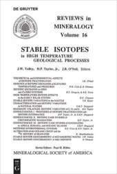 book Stable Isotopes in High Temperature Geological Processes