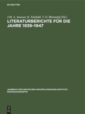 book Literaturberichte für die Jahre 1939–1947