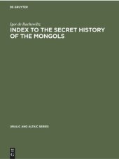 book Index to the Secret History of the Mongols