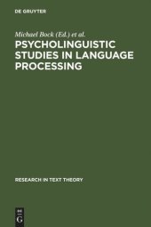 book Psycholinguistic Studies in Language Processing