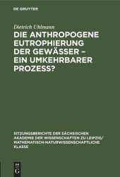 book Die anthropogene Eutrophierung der Gewässer – Ein umkehrbarer Prozess?