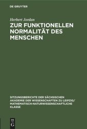 book Zur funktionellen Normalität des Menschen