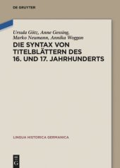 book Die Syntax von Titelblättern des 16. und 17. Jahrhunderts