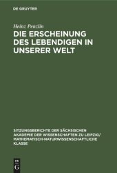 book Die Erscheinung des Lebendigen in unserer Welt