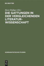 book Die Gattungen in der vergleichenden Literaturwissenschaft