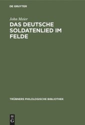 book Das deutsche Soldatenlied im Felde