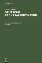 book Deutsche Rechtsalterthümer: Band 2