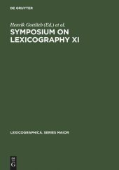 book Symposium on Lexicography XI: Proceedings of the Eleventh International Symposium on Lexicography May 2-4, 2002 at the University of Copenhagen